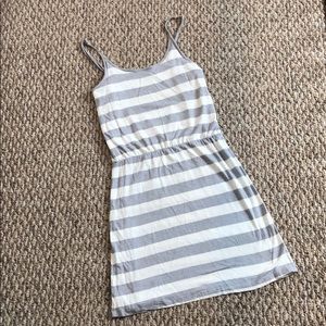 Banana Republic grey and white striped sundress